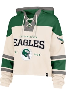 47 Philadelphia Eagles Womens White Helmet Lacer Hooded Sweatshirt