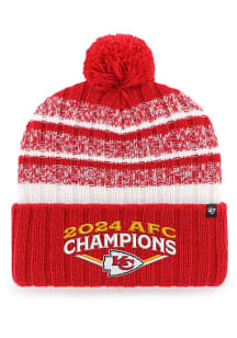 47 Kansas City Chiefs Red 2024-25 Conference Champions Tavern Cuff Knit Mens Knit Hat