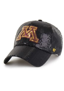47 Minnesota Golden Gophers Black Dazzle Logo Clean Up Womens Adjustable Hat