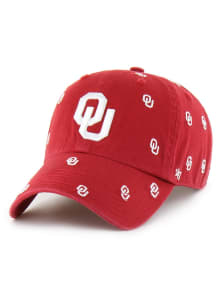 47 Oklahoma Sooners Red Confetti Clean Up Womens Adjustable Hat