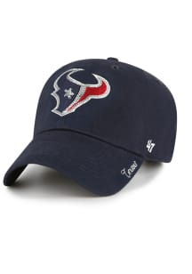 47 Houston Texans Navy Blue Sparkle Clean Up Womens Adjustable Hat