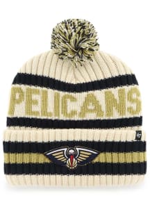 47 New Orleans Pelicans Ivory Bering Cuff Pom Mens Knit Hat