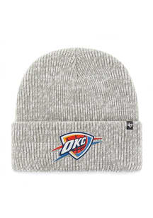 47 Oklahoma City Thunder Grey Brain Freeze Cuff Knit Mens Knit Hat