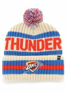 47 Oklahoma City Thunder Ivory Bering Cuff Pom Mens Knit Hat