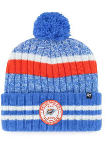 47 Oklahoma City Thunder Blue Quiver Cuff Pom Mens Knit Hat