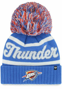 47 Oklahoma City Thunder Blue Spirited Cuff Pom Knit Womens Knit Hat