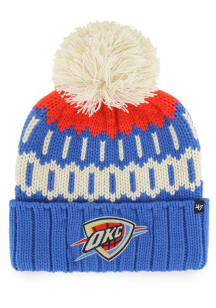 47 Oklahoma City Thunder Blue Felicity Cuff Pom Womens Knit Hat