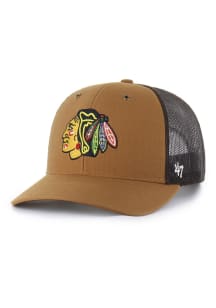 47 Chicago Blackhawks Carhartt Trucker Adjustable Hat - Brown