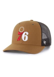 47 Philadelphia 76ers Carhartt Trucker Adjustable Hat - Brown