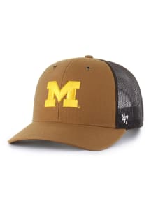 47 Michigan Wolverines Carhartt Trucker Adjustable Hat - Brown