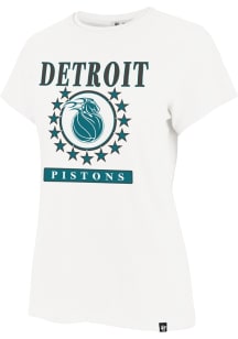 47 Detroit Pistons Womens White City Edition Banner Raised Short Sleeve T-Shirt