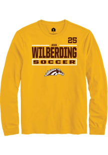 Ava Wilberding Western Michigan Broncos Gold NIL Stacked Box Long Sleeve Player T Shirt