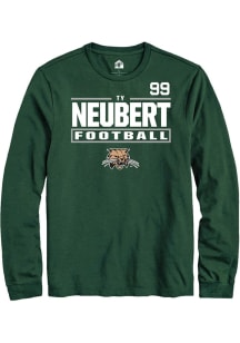 Ty Neubert Ohio Bobcats Green Football NIL Stacked Box Long Sleeve Player T Shirt