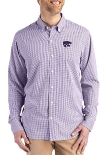 Cutter and Buck K-State Wildcats Mens Purple Skyline Long Sleeve Dress Shirt