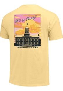 Iowa Hawkeyes Womens Yellow Sunkissed Skies Short Sleeve T-Shirt