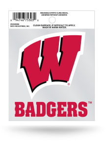 Wisconsin Badgers Small Auto Static Cling Decal - Red
