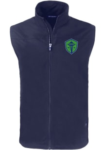 Cutter and Buck Seattle Sounders FC Mens Navy Blue Charter Sleeveless Jacket