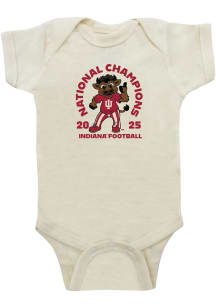 Indiana Hoosiers Baby Ivory 2025 College Football National Champions Baby Bison Short Sleeve One P..