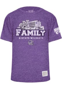 Original Retro Brand K-State Wildcats Youth Purple Family Short Sleeve Fashion T-Shirt