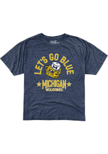 Original Retro Brand Michigan Wolverines Toddler Blue Arch Lets Go Blue Short Sleeve T-Shirt