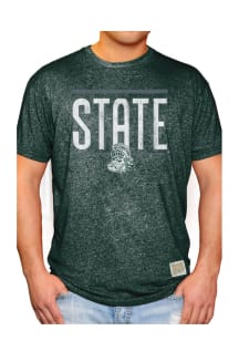 Original Retro Brand Michigan State Spartans Green Bold State Short Sleeve Fashion T Shirt