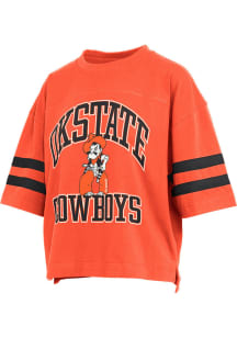Pressbox Oklahoma State Cowboys Womens Orange Wayne Tyler Short Sleeve T-Shirt