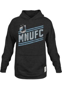 Original Retro Brand Minnesota United FC Youth Black Curved Slant Long Sleeve Hoodie