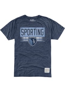 Original Retro Brand Sporting Kansas City Youth Light Blue Vintage Lines Short Sleeve Fashion T-Sh..