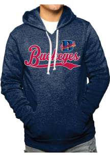 Original Retro Brand Cleveland Buckeyes Mens Navy Blue Triblend Fleece Fashion Hood