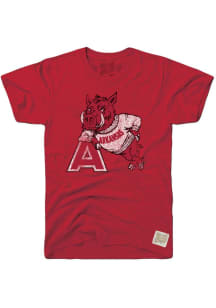 Original Retro Brand Arkansas Razorbacks Cardinal Logo Short Sleeve Fashion T Shirt