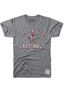 Original Retro Brand Louisville Cardinals Grey Number One Short Sleeve Fashion T Shirt
