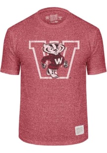 Original Retro Brand Wisconsin Badgers Red Logo Short Sleeve Fashion T Shirt