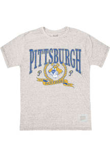 Original Retro Brand Pitt Panthers Ash Tri Blend Arched Short Sleeve Fashion T Shirt