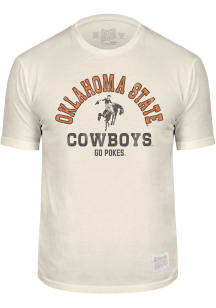 Original Retro Brand Oklahoma State Cowboys White Arch Mascot Short Sleeve Fashion T Shirt