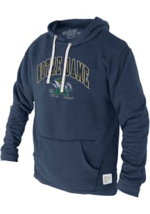 Original Retro Brand Notre Dame Fighting Irish Mens Navy Blue Arch Mascot Fashion Hood