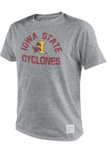 Original Retro Brand Iowa State Cyclones Grey Vintage Initial Mascot Short Sleeve Fashion T Shirt