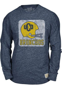 Central Oklahoma Bronchos Navy Blue Vintage Football Helmet Long Sleeve Fashion T Shirt