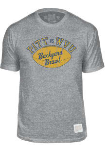 Original Retro Brand Pitt Panthers Grey Backyard Brawl Football Logo Short Sleeve Fashion T Shirt