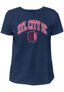 Original Retro Brand St Louis City SC Womens Navy Blue Vintage Style Short Sleeve T-Shirt