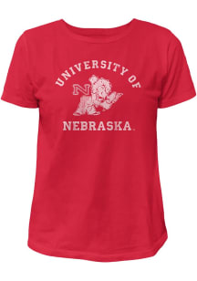 Nebraska Cornhuskers Womens Red Vintage Style Short Sleeve T-Shirt