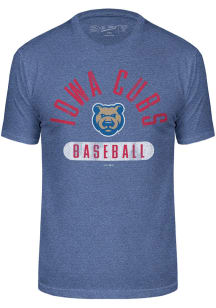 Iowa Cubs Blue Number 1 Oval Short Sleeve Fashion T Shirt