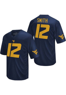 Geno Smith  Original Retro Brand West Virginia Mountaineers Navy Blue Replica Football Jersey