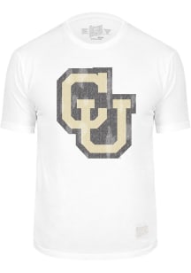 Original Retro Brand Colorado Buffaloes White Vintage Initals Short Sleeve Fashion T Shirt
