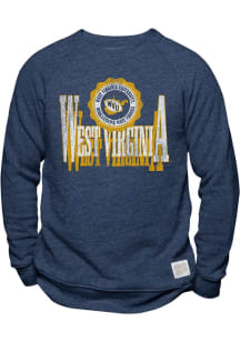 Original Retro Brand West Virginia Mountaineers Mens Navy Blue Seal Long Sleeve Fashion Sweatshirt