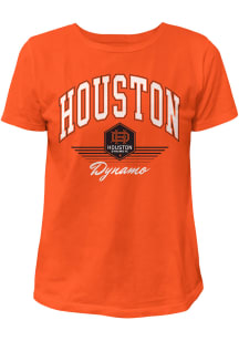 Original Retro Brand Houston Dynamo Womens Orange Vintage Short Sleeve T-Shirt
