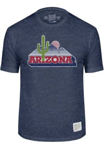 Original Retro Brand Arizona Wildcats Navy Blue Cactus Landscape Short Sleeve Fashion T Shirt