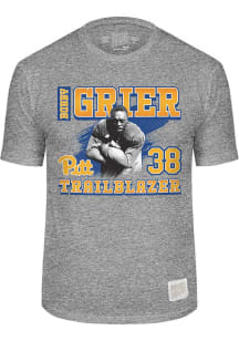 Bobby Grier Pitt Panthers Grey Football Bobby Grier 38 Short Sleeve Fashion Player T Shirt