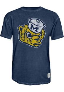 Original Retro Brand Michigan Wolverines Blue Vintage Logo Short Sleeve Fashion T Shirt