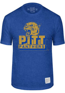 Original Retro Brand Pitt Panthers Blue Distressed Panther Short Sleeve Fashion T Shirt