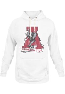 Original Retro Brand Alabama Crimson Tide Mens White Heather Long Sleeve Hoodie